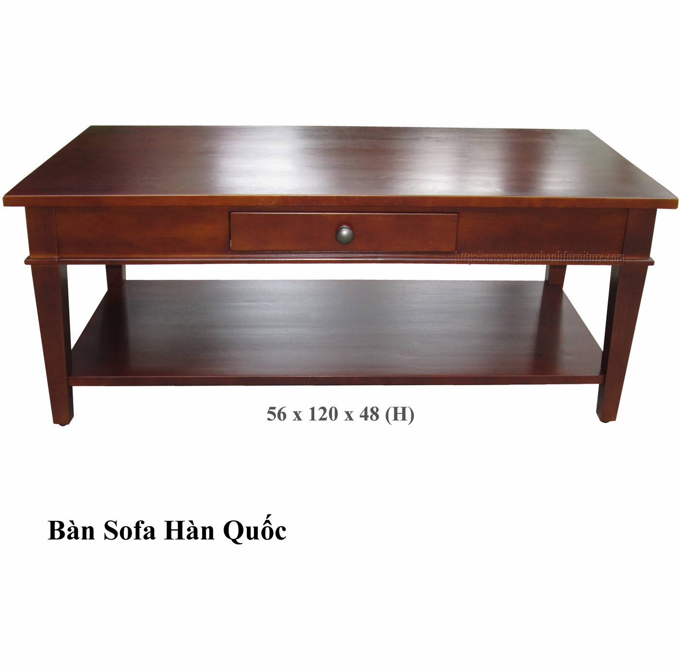 Name product: Sofa table Korea - Brown Color - Dimensions: 56 x 120 x 48 - Description: Wood natural rubber